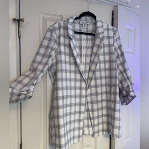 Plaid Blazer with Scrunched Sleeves - Worn Once